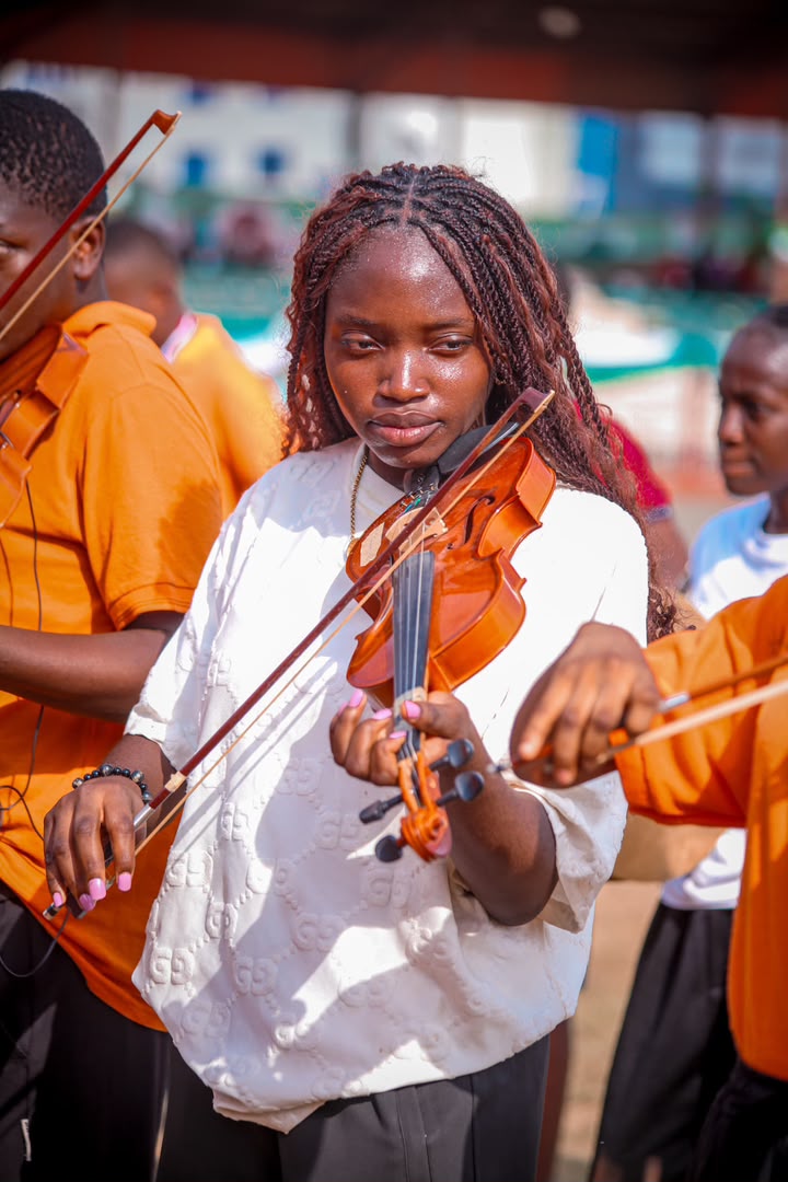 Student playing the violin
