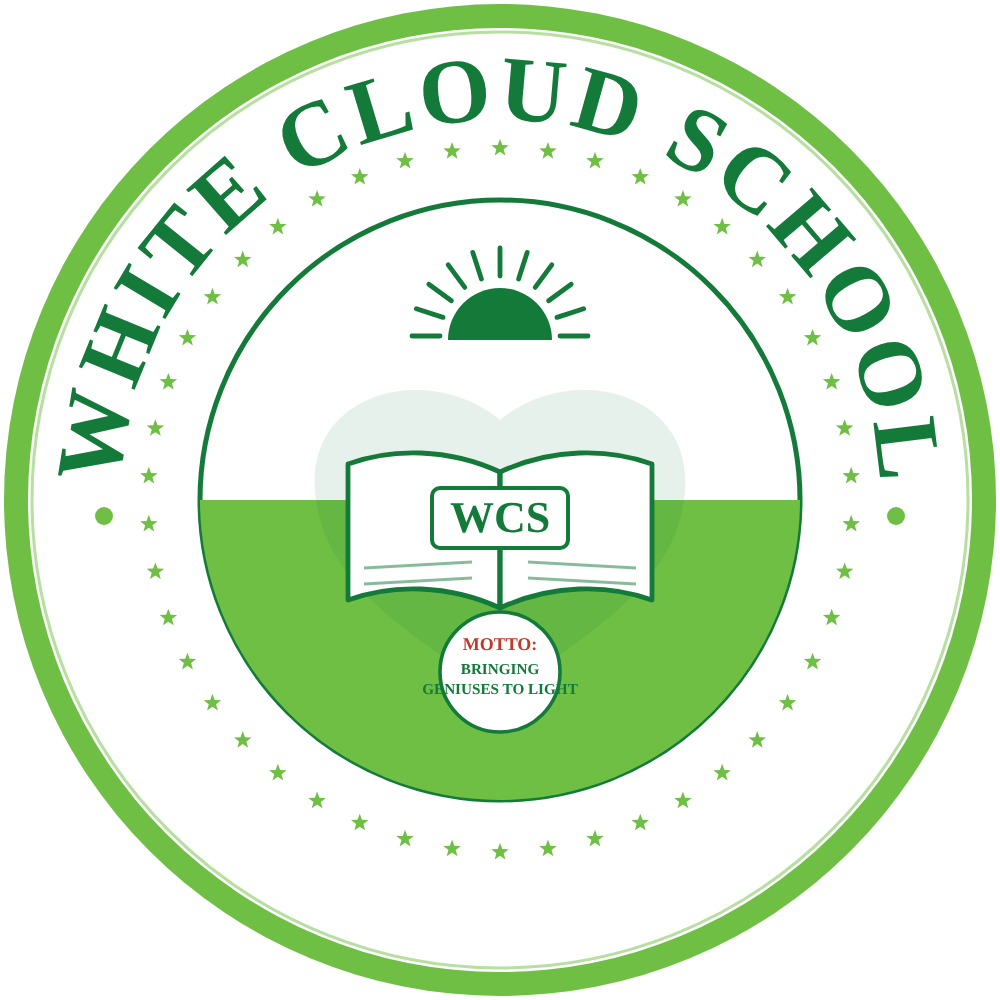 White Cloud School crest